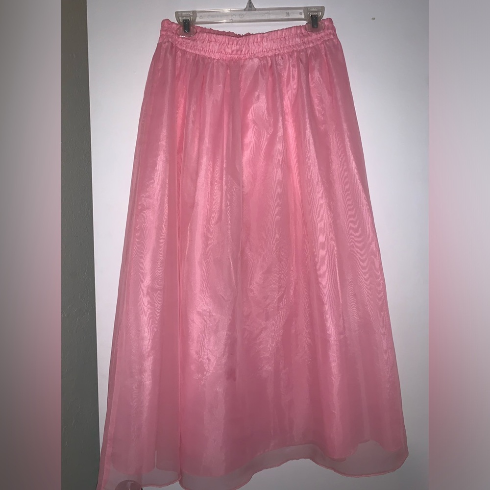 Long Flowy Pink Women's Skirt - Picture 2 of 3